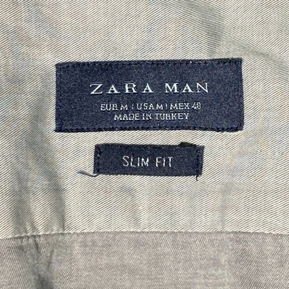 ZARA MAN Slim Fit collard long sleeve button up dress shirt Size M - Picture 5 of 5